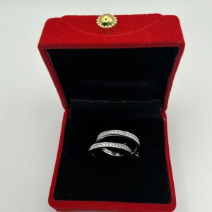 Sterling Silver Hoop Earrings with Colourless Nephrite Inlay – Modern Jade Elegance