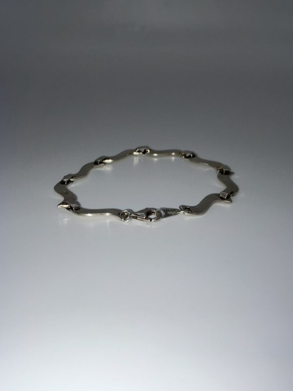 Sterling Silver Wavy Link Bracelet – 9.3g, 7.5”, Modern 925 Design - Image 5