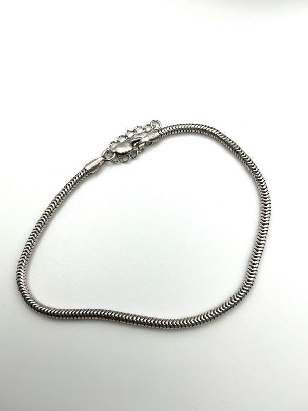Luxury Sterling Silver Snake Chain Bracelet – 7” Adjustable - Image 3
