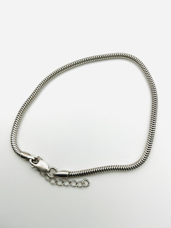 Luxury Sterling Silver Snake Chain Bracelet – 7” Adjustable - Image 2
