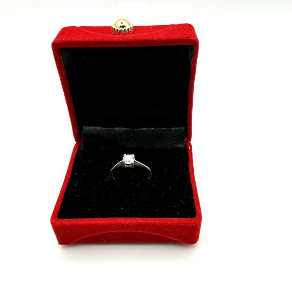 Elegant Vintage 925 Sterling Silver Solitaire CZ Ring – Size M - Image 2