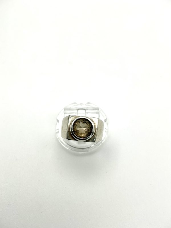 Hallmarked Sterling Silver Smoky Quartz Ring – Birmingham Assay, Size L/M - Image 4