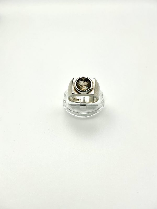 Hallmarked Sterling Silver Smoky Quartz Ring – Birmingham Assay, Size L/M - Image 5