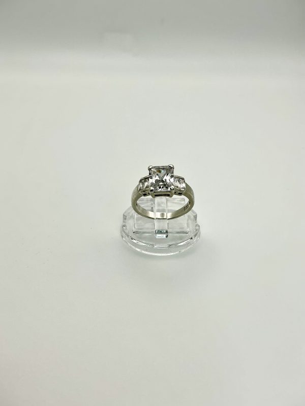Elegant Sterling Silver 925 Princess Cut CZ Ring – Size L – 3.4g - Image 6