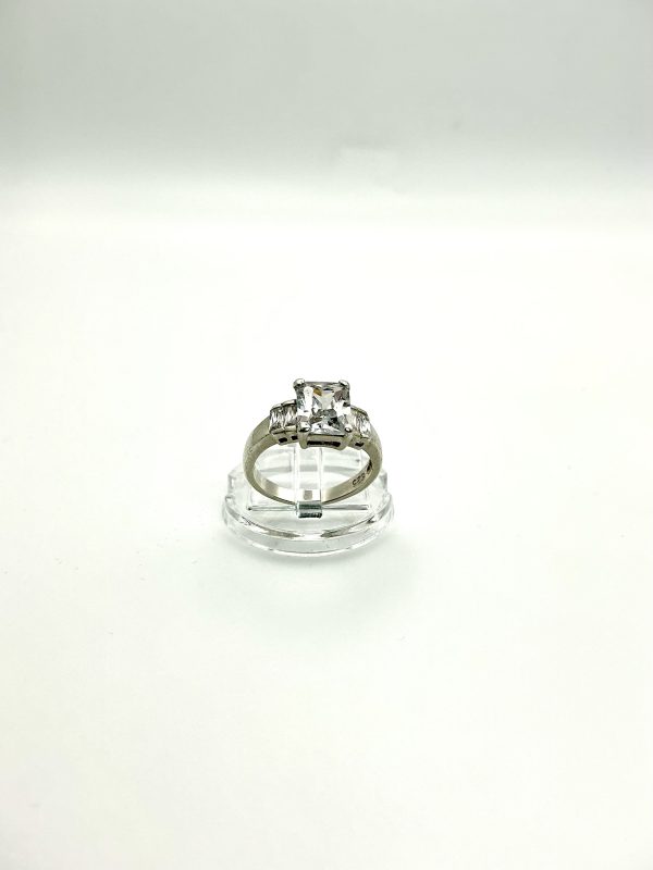 Elegant Sterling Silver 925 Princess Cut CZ Ring – Size L – 3.4g - Image 5
