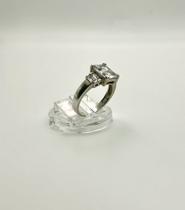 Elegant Sterling Silver 925 Princess Cut CZ Ring – Size L – 3.4g - Image 4