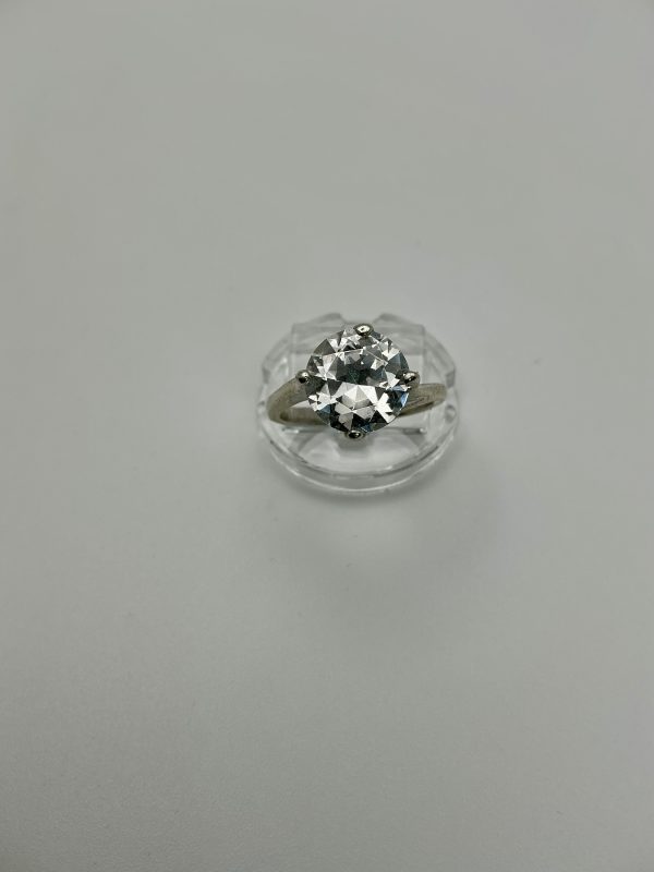 Sterling Silver Statement Solitaire Ring – Size N, 5.1g