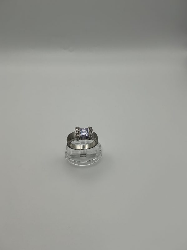 Sterling Silver Ring with Swarovski Crystal – Size Q, 5g - Image 4