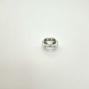 Sterling Silver Band Ring with Cubic Zirconia – Size K/L, 2.4g