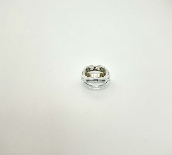 Sterling Silver Band Ring with Cubic Zirconia – Size K/L, 2.4g