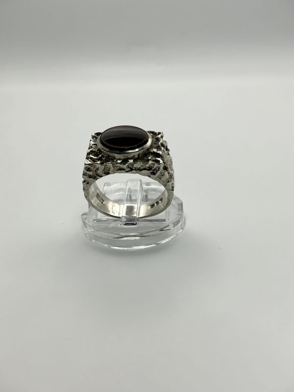 Vintage Sterling Silver Tiger’s Eye Statement Ring – Size O, 6.5g - Image 3