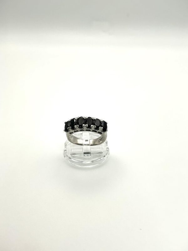 Sterling Silver Sapphire Five-Stone Band Ring – Size P/Q, 5.3g - Image 4