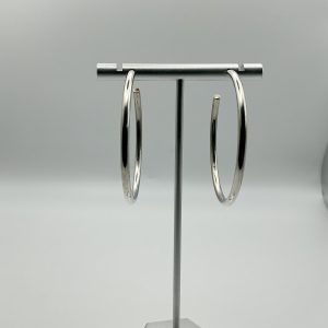 Luxury Sterling Silver Hoop Earrings – 5cm, High Polish, 9g