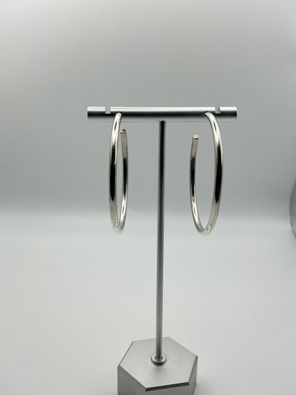 Luxury Sterling Silver Hoop Earrings – 5cm, High Polish, 9g