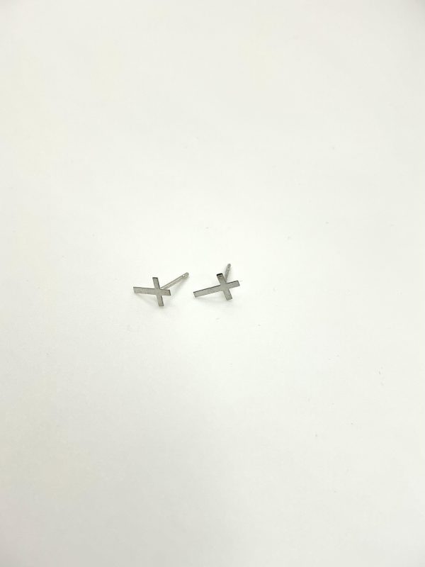 Luxury Sterling Silver Cross Stud Earrings – Minimalist Faith, Timeless Elegance - Image 3