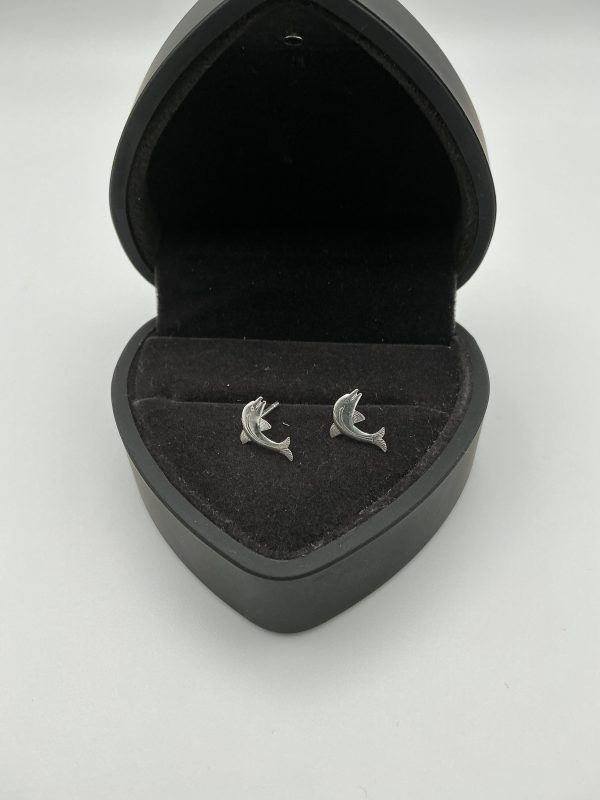 Sterling Silver Dolphin Stud Earrings – Lightweight and Playful - Image 3