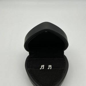 Sterling Silver Music Note Stud Earrings – Minimalist Musical Charm