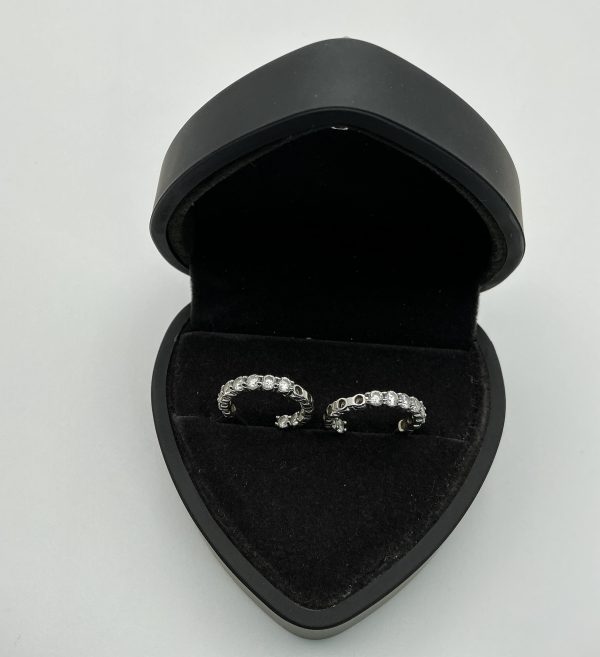 Sterling Silver Half Hoop Earrings with Tourmaline – 2.9g - Image 5