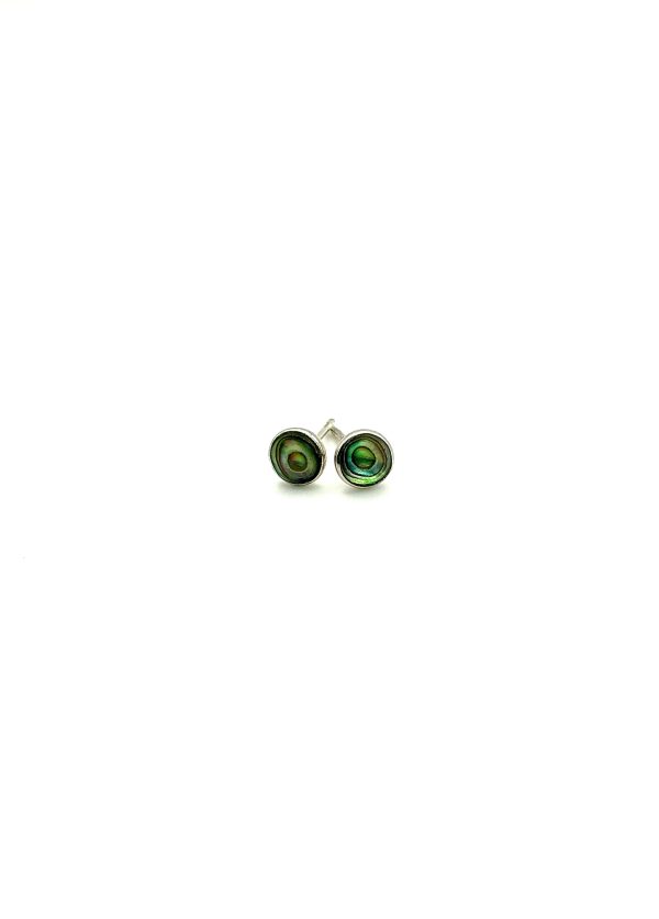 Delicate Vintage 925 Silver Abalone Shell Stud Earrings – 0.5g - Image 3