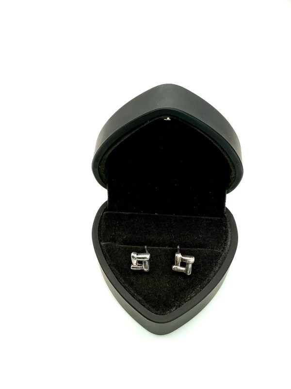 Sterling Silver Geometric Stud Earrings – 2.3g - Image 3