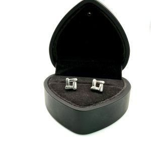 Sterling Silver Geometric Stud Earrings – 2.3g