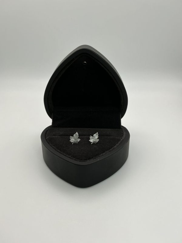 Dainty Sterling Silver Maple Leaf Stud Earrings – 0.5g - Image 2