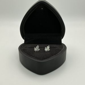 Dainty Sterling Silver Maple Leaf Stud Earrings – 0.5g