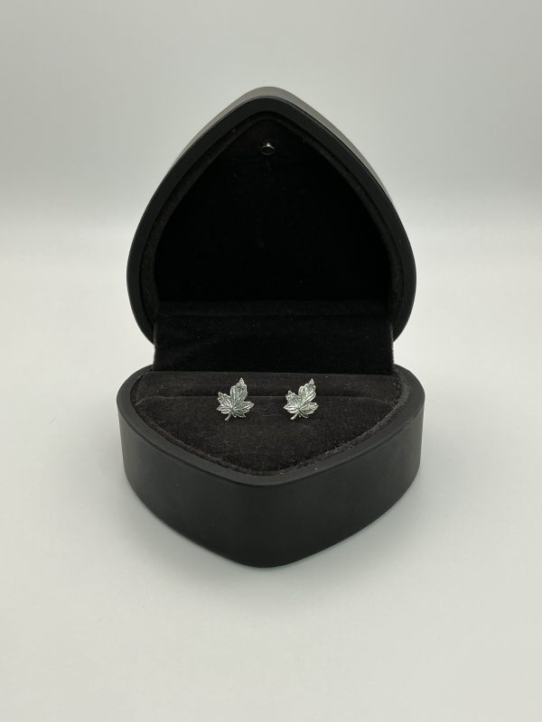 Dainty Sterling Silver Maple Leaf Stud Earrings – 0.5g