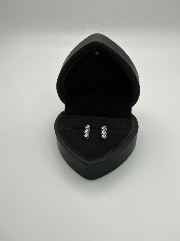Sterling Silver Triple CZ Drop Earrings – 2g - Image 3