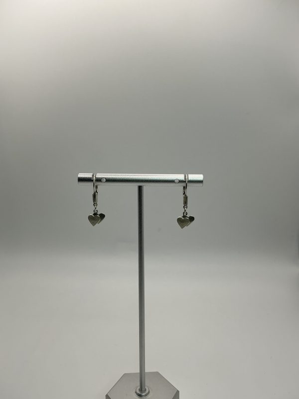 Sterling Silver Heart Drop Earrings – 1.5g - Image 4