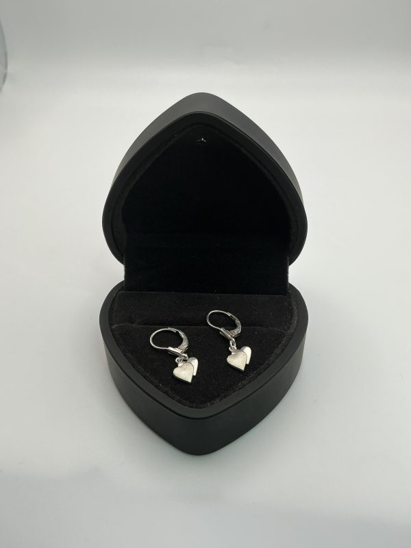 Sterling Silver Heart Drop Earrings – 1.5g - Image 3