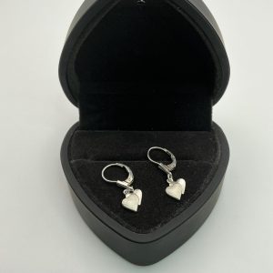 Sterling Silver Heart Drop Earrings – 1.5g