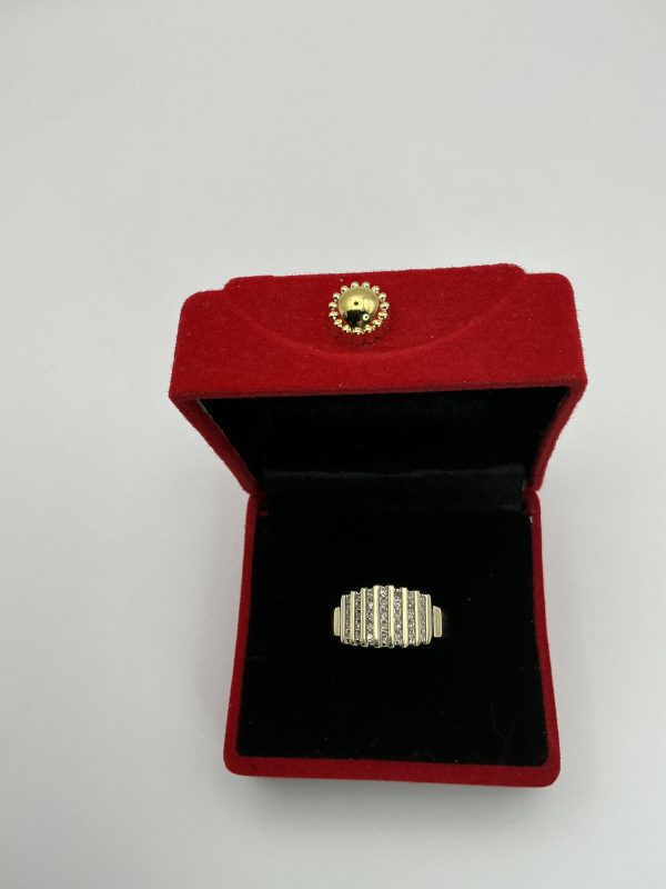 10k Yellow Gold Diamond Ring – 4.5g | Size S | Luxury Ribbed Design for Men - Image 3