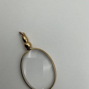 Vintage Gold-Tone Magnifying Glass Pendant – Oval Lens Design