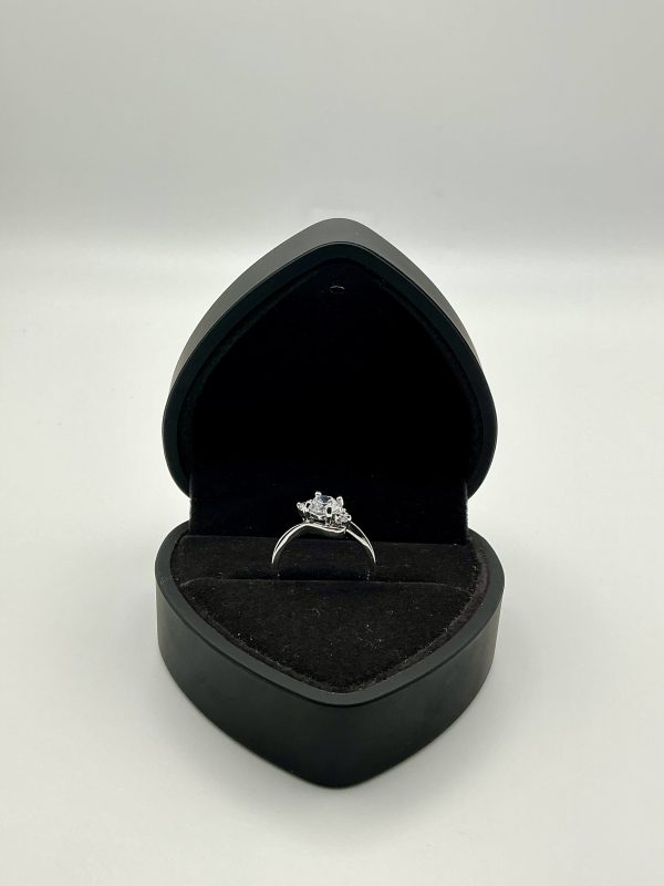 Sterling Silver Diamonique Round-Cut Trilogy Ring – Size O, 2.8g - Image 3