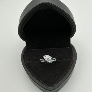 Sterling Silver Diamonique Round-Cut Trilogy Ring – Size O, 2.8g