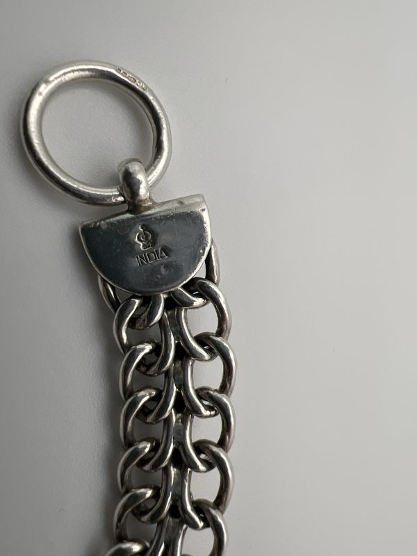 Platinum-Plated Sterling Silver Bracelet – Indian Craftsmanship, Hallmarked Birmingham 2004 - Image 6
