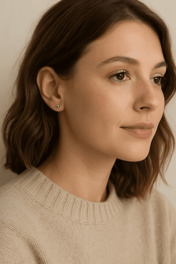 Minimalist 925 Sterling Silver Ball Stud Earrings – 1g