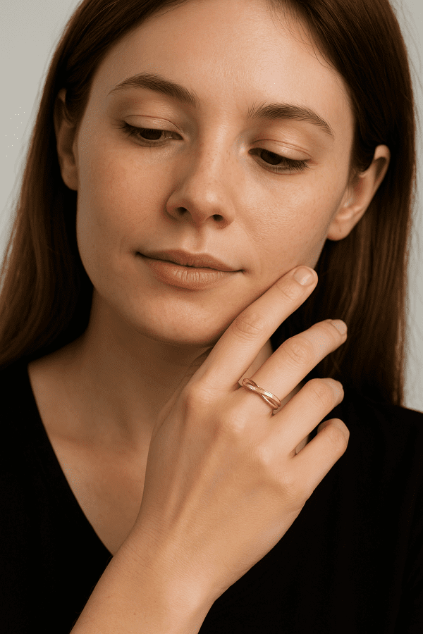 Vintage 9K Yellow Gold & Diamond Crossover Ring – Assayed in London, Pre-1975 – Size K - Image 5