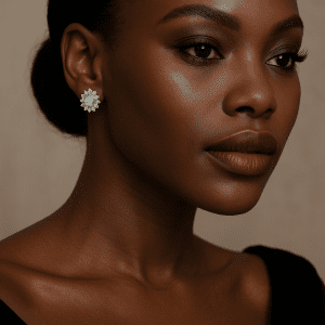 Vintage 9ct White Gold Opal & Clear Stone Halo Stud Earrings – 5x4mm Oval, Hallmarked 375