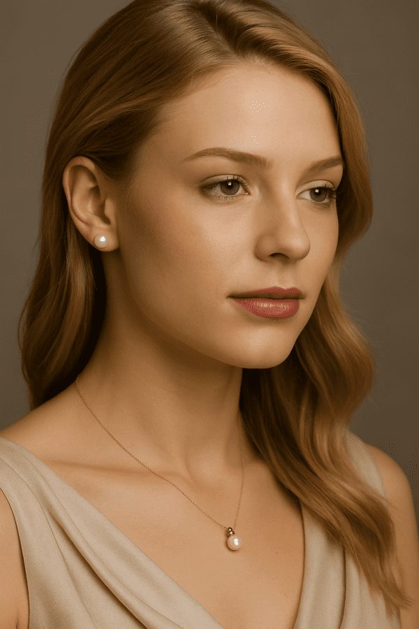 18K Yellow Gold Cultured Pearl Stud Earrings – Classic Timeless Elegance, 3g - Image 3