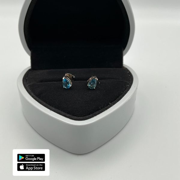 Delicate 925 Sterling Silver Blue Spinel Stud Earrings – 0.5g - Image 4