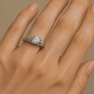 925 Sterling Silver Art Deco CZ Engagement Ring – Size Q, 3.7g