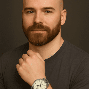 Olivia Burton London Earl Grey Sunray Watch – 38mm Chronograph, Stainless Steel 3-Link Bracelet