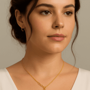 22ct Gold-Plated Sterling Silver Necklace with Diamond-Quality CZ – 18”, 2.7