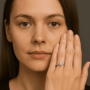 9ct White Gold Solitaire Ring with Diamond-Quality CZ – Size R, 2.4g