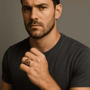 Victorian 1887 9ct Gold Double Serpent Ring with Garnets – Antique Chester Assay, Size U/V