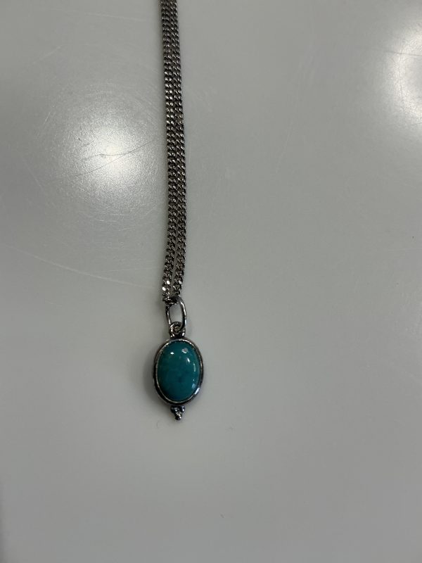 925 Sterling Silver Oval Turquoise Pendant Necklace – Boho Luxe Chain - Image 7