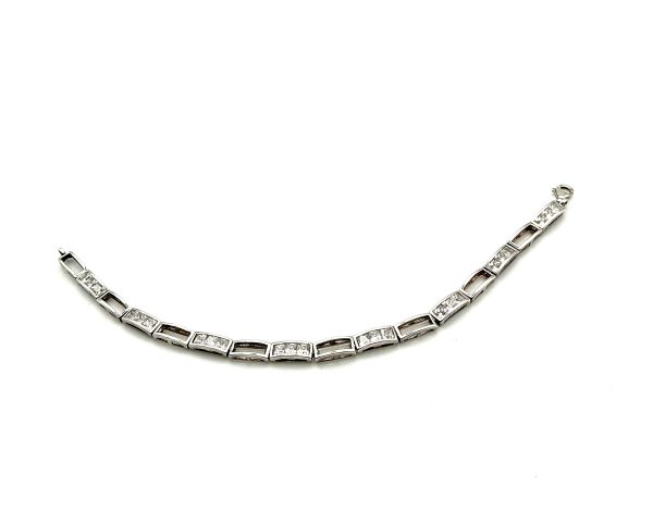 Luxury 925 Sterling Silver CZ Tennis Bracelet, 7” - Image 5