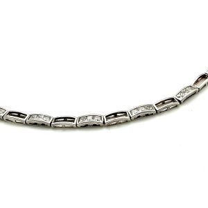 Luxury 925 Sterling Silver CZ Tennis Bracelet, 7”